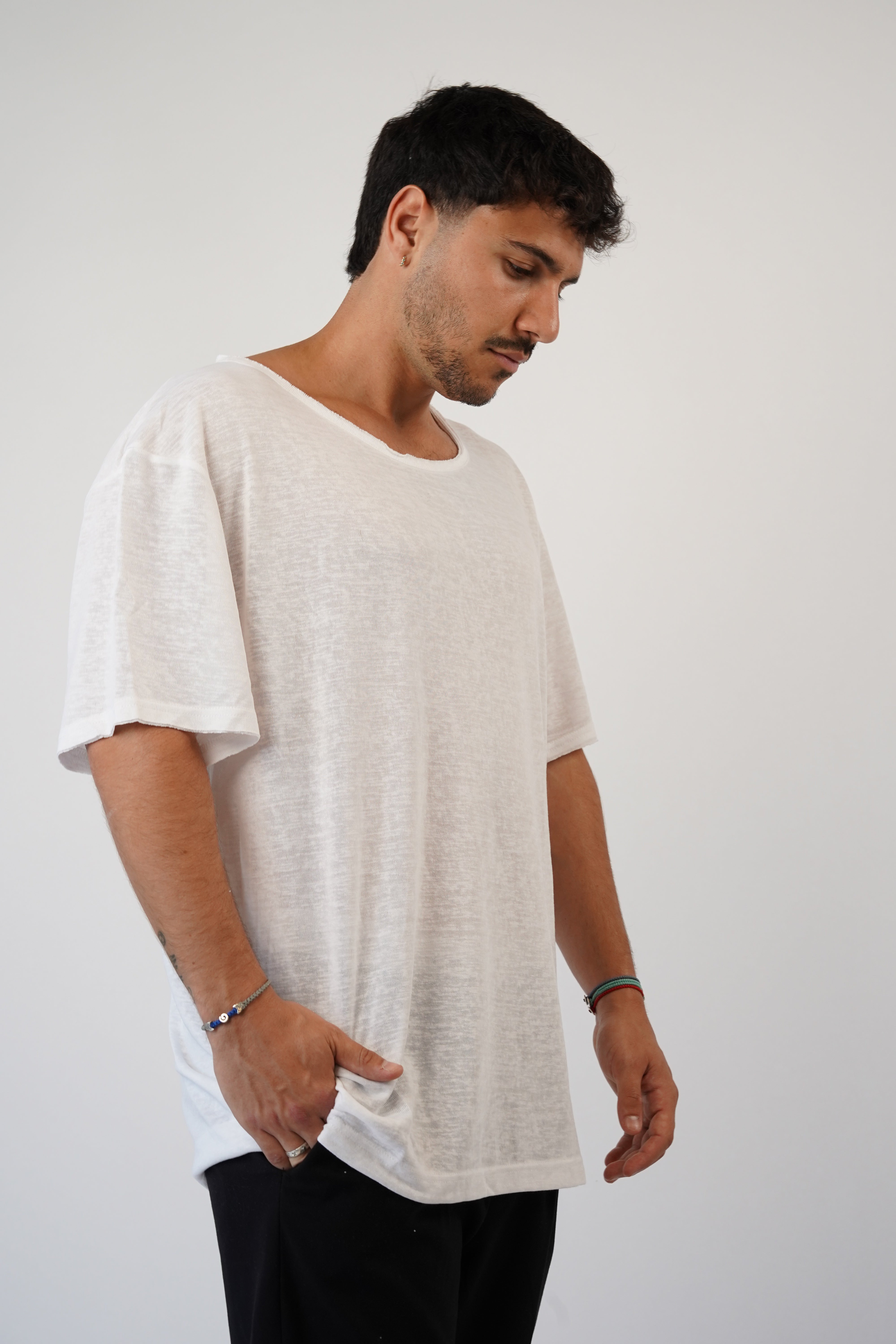 LINEN TEE - WHITE