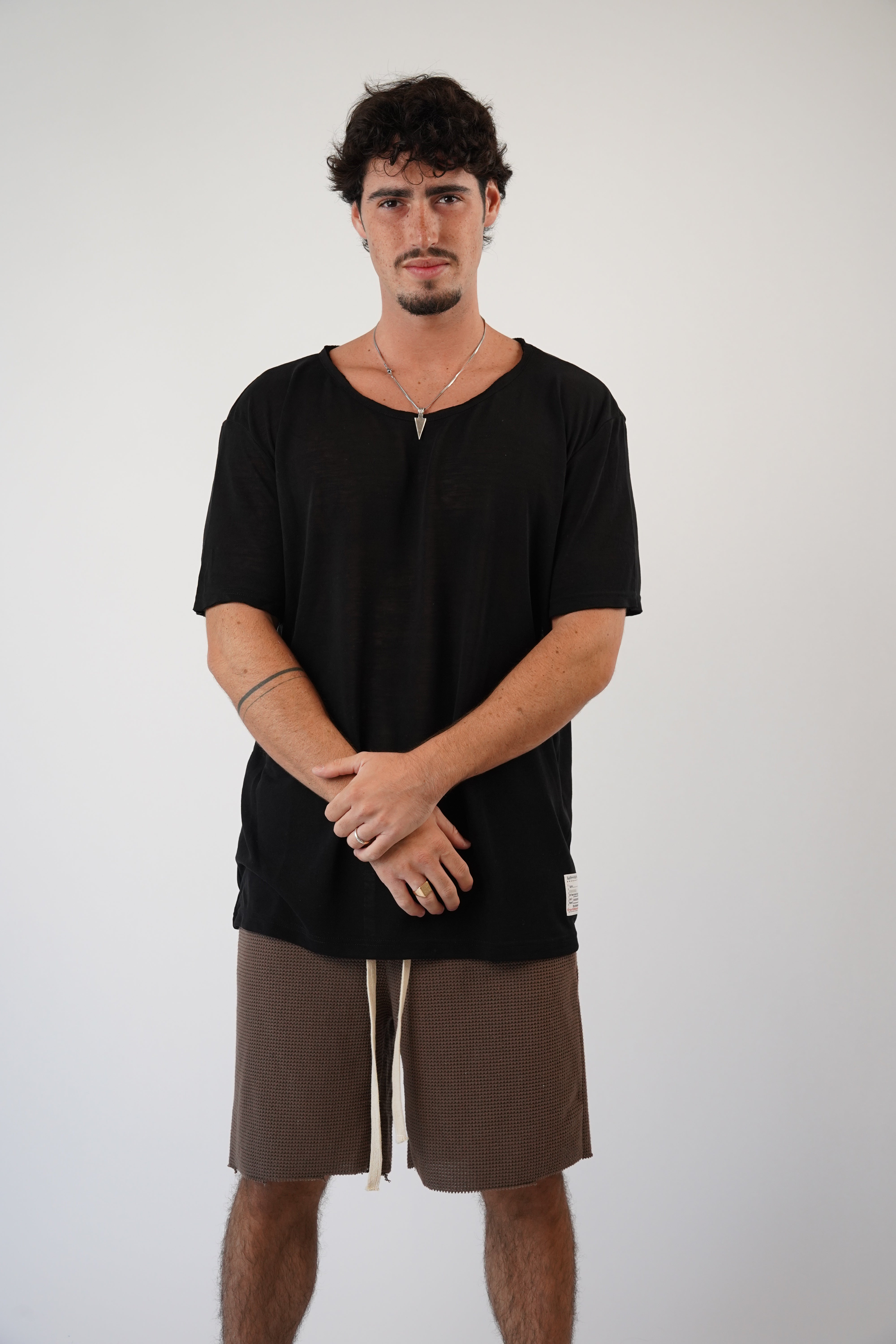 LINEN TEE - BLACK