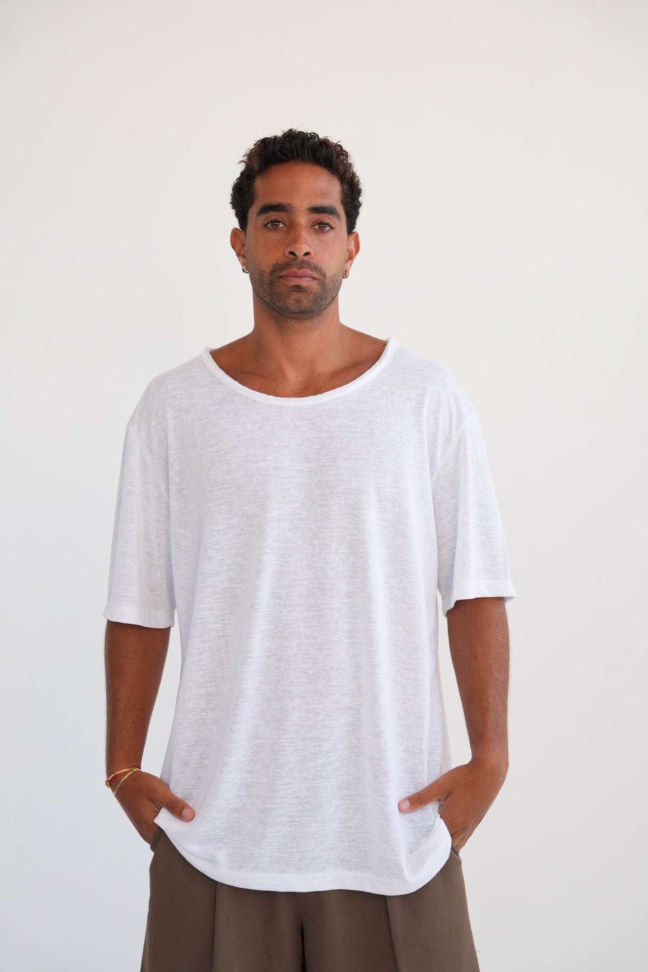 LINEN TEE - WHITE
