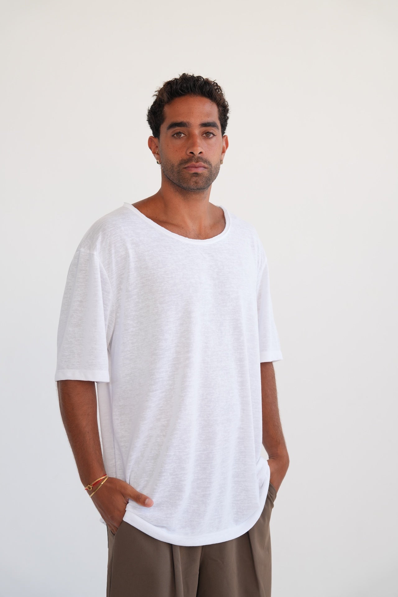 LINEN TEE - WHITE