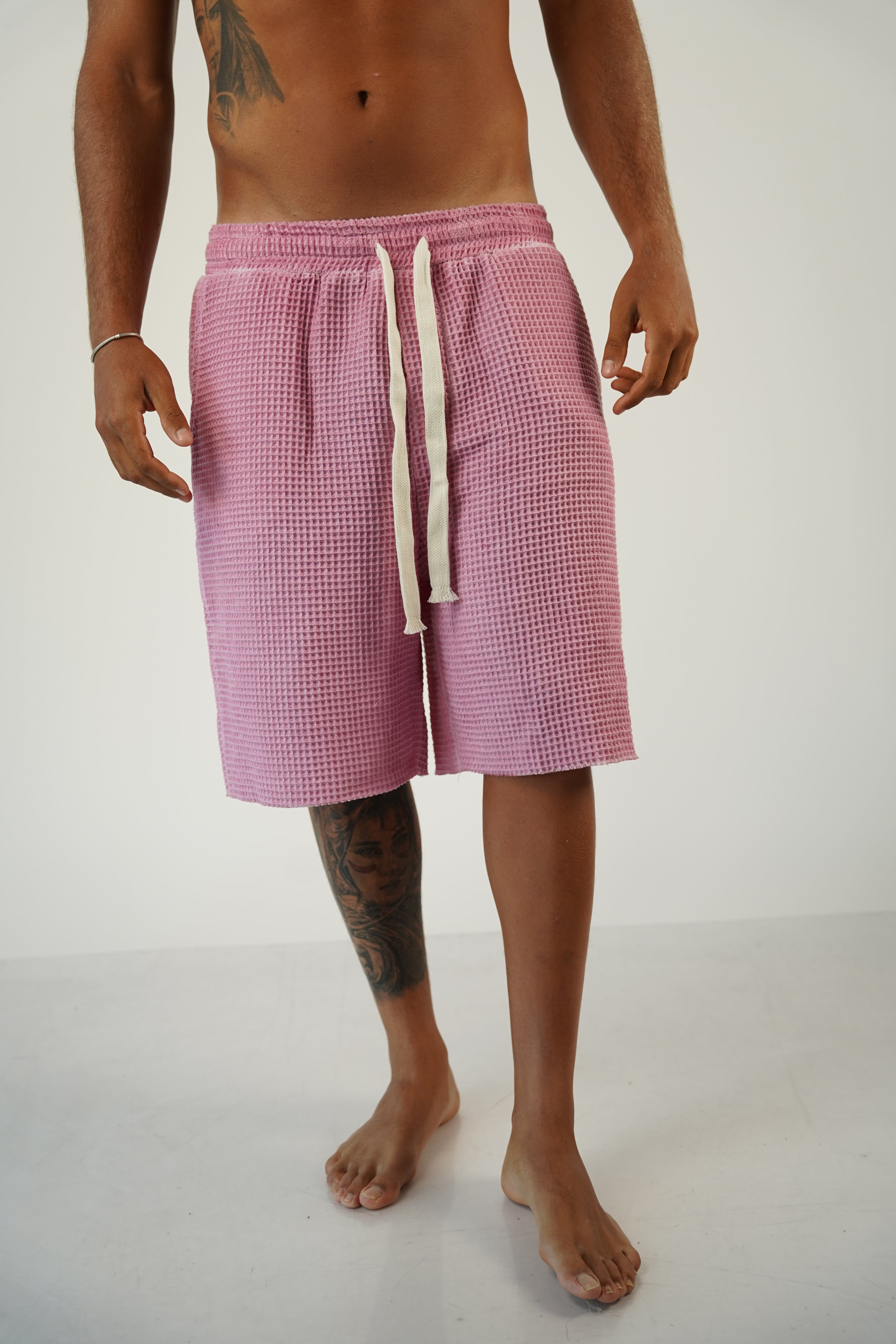 WAFFLE SHORTS - PINK