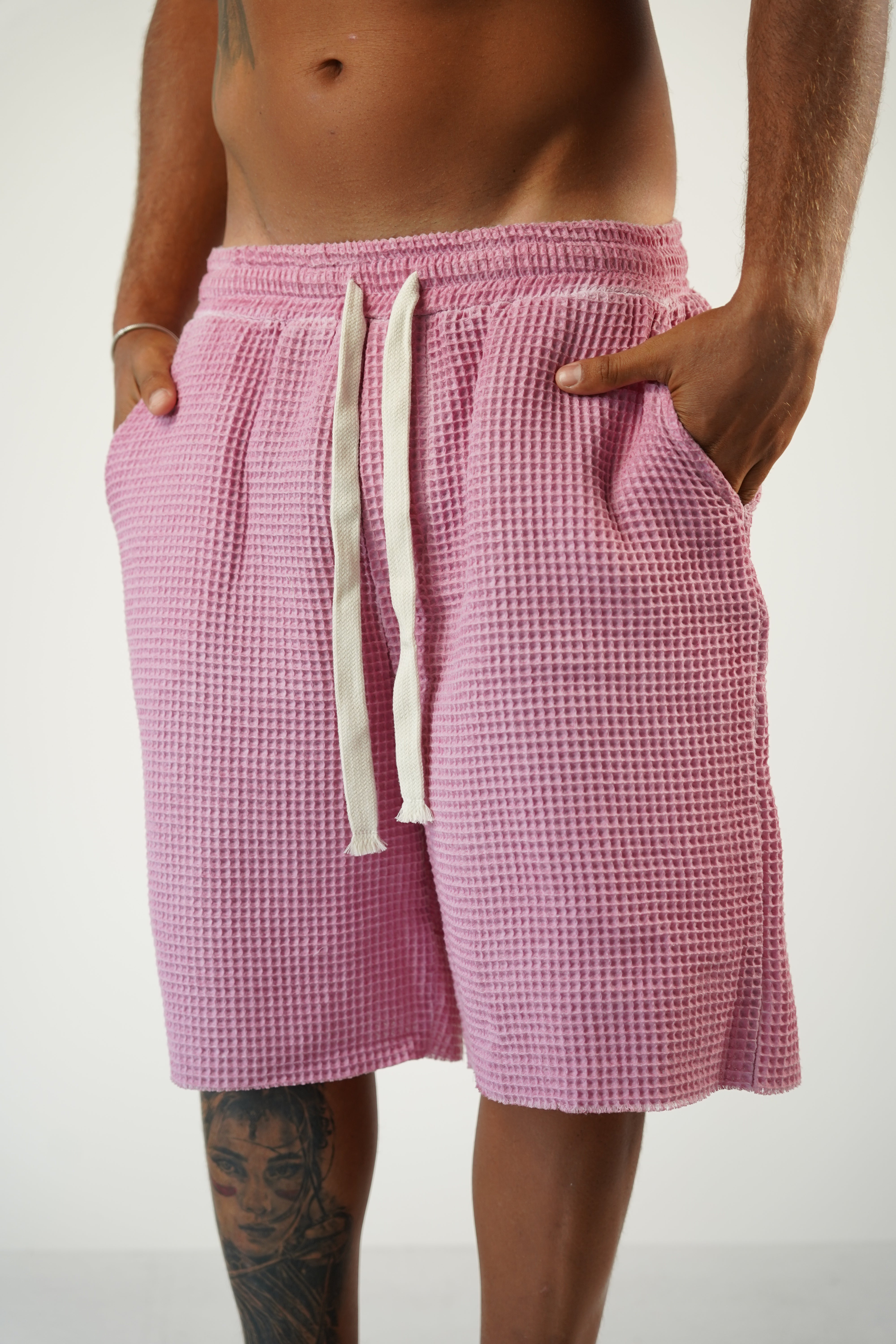 WAFFLE SHORTS - PINK