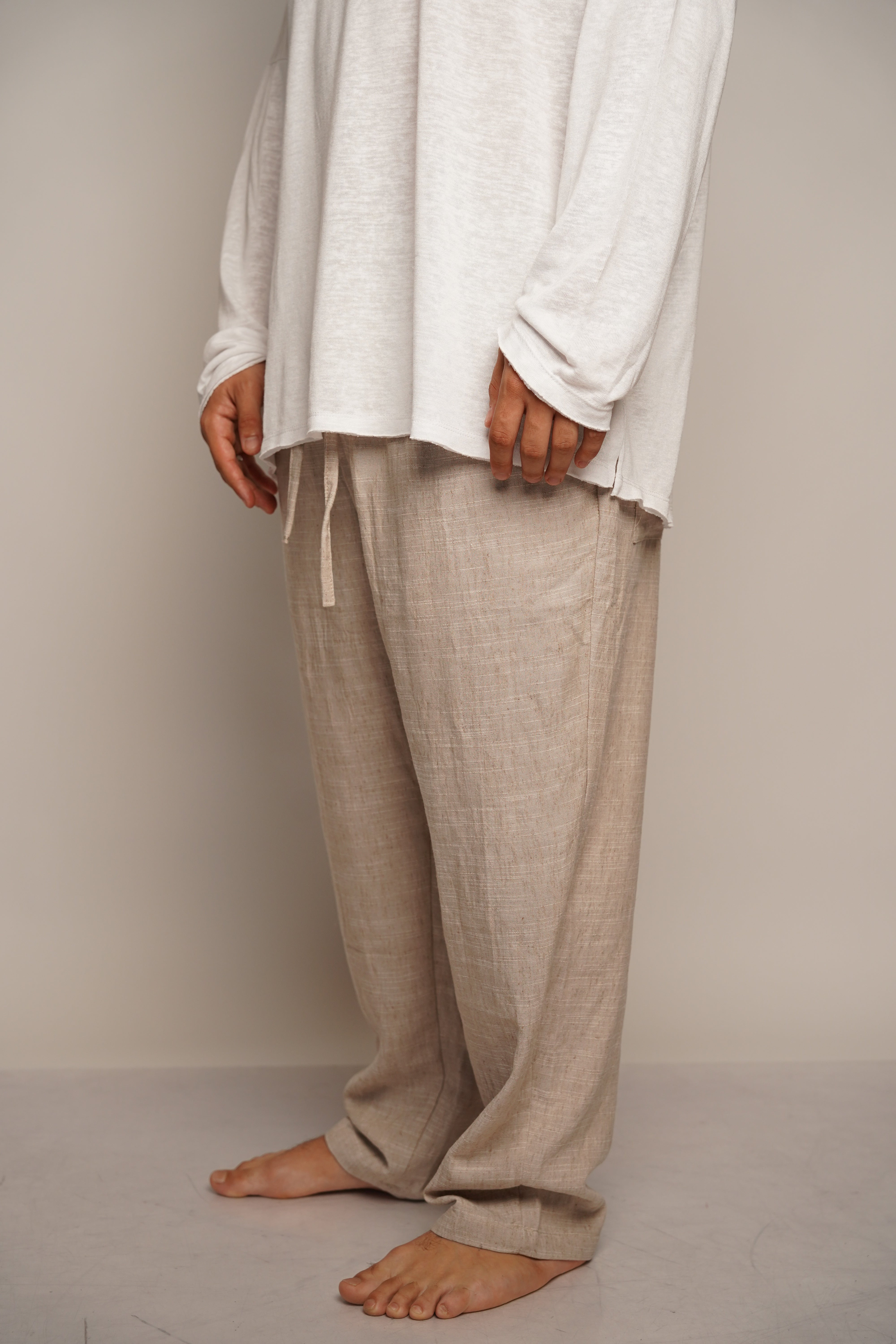 LINEN TROUSERS - STONE