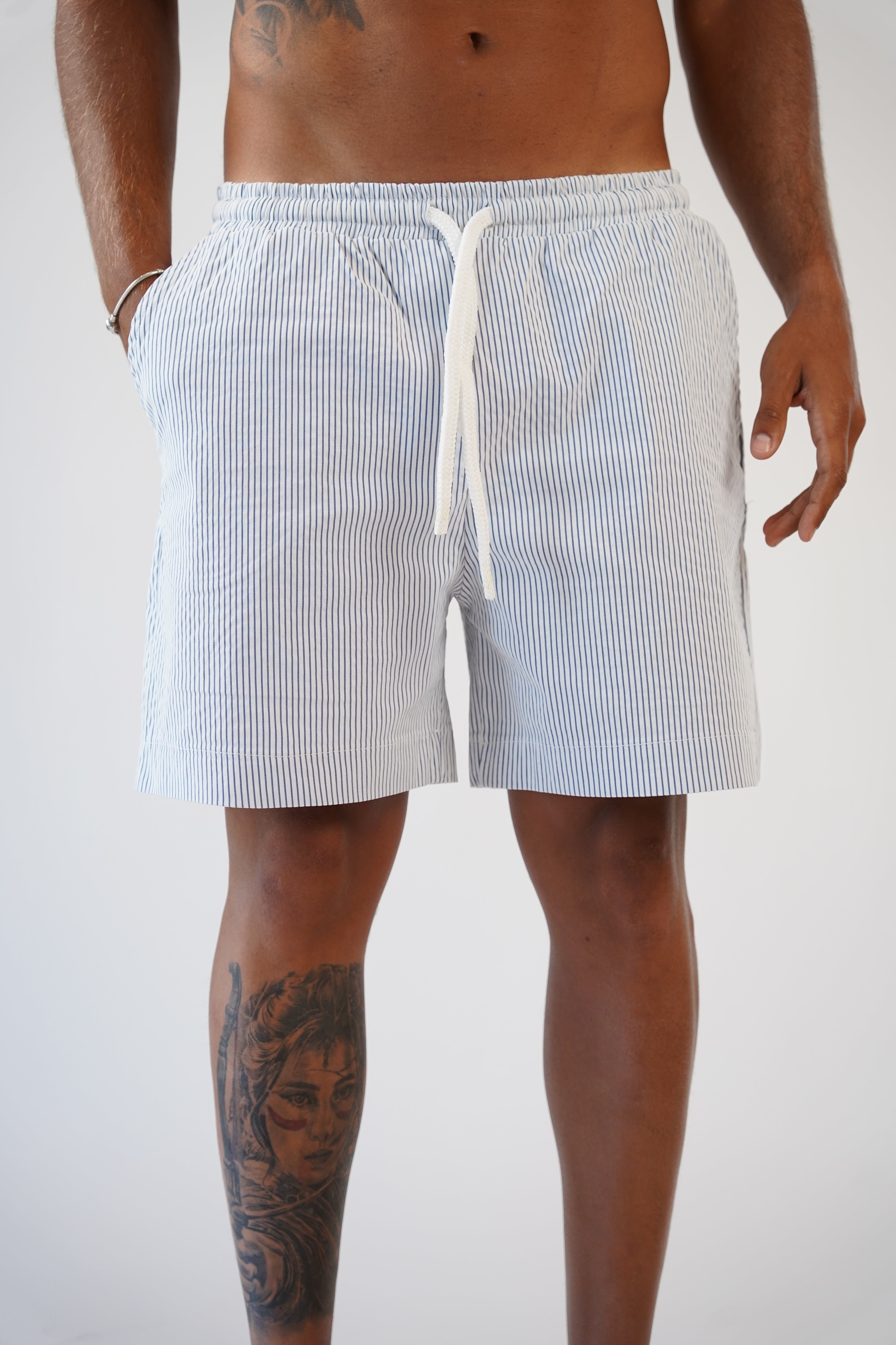 STRIPED SHORTS - BLUE & WHITE