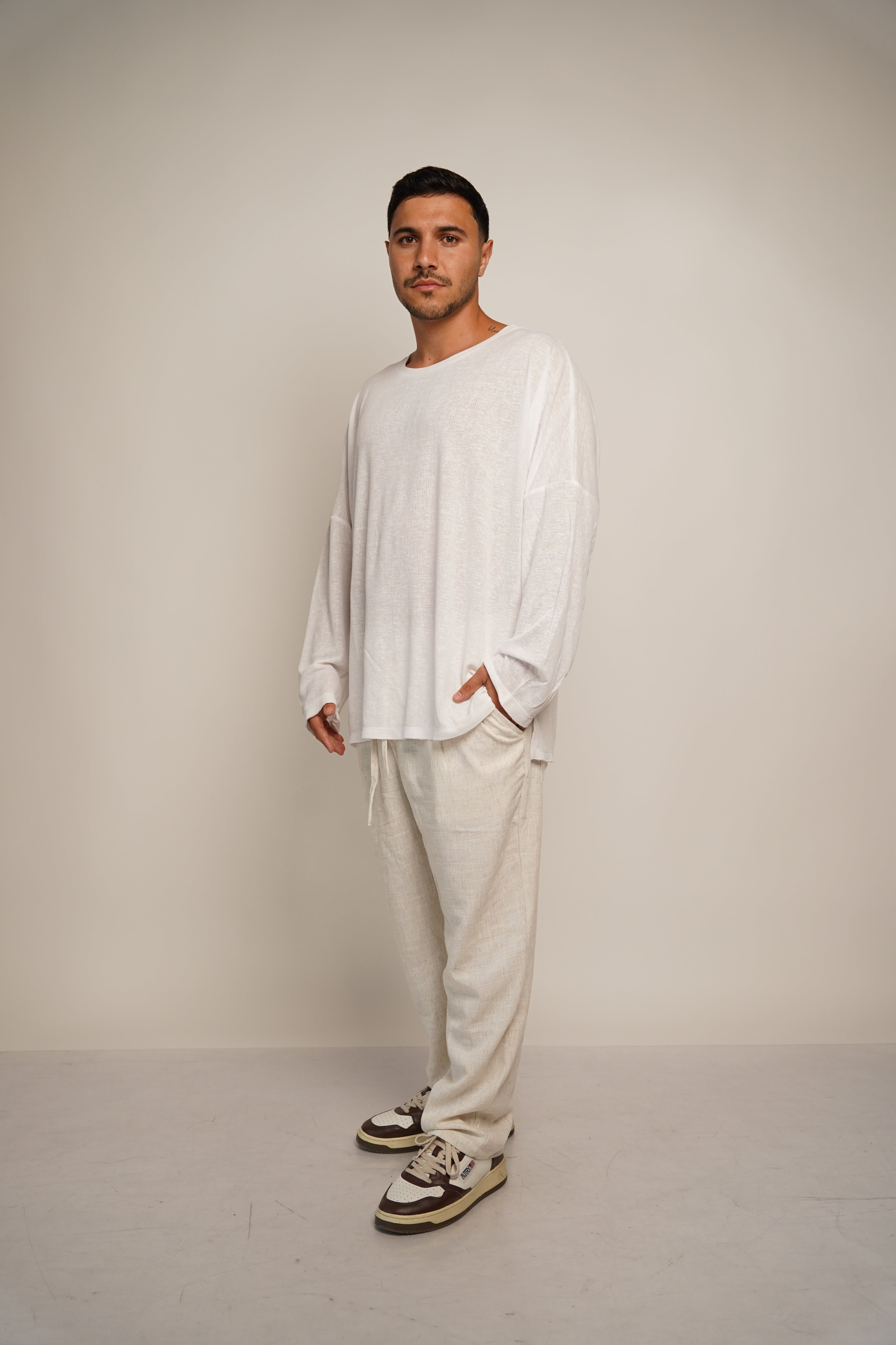 LINEN TROUSERS - WHITE
