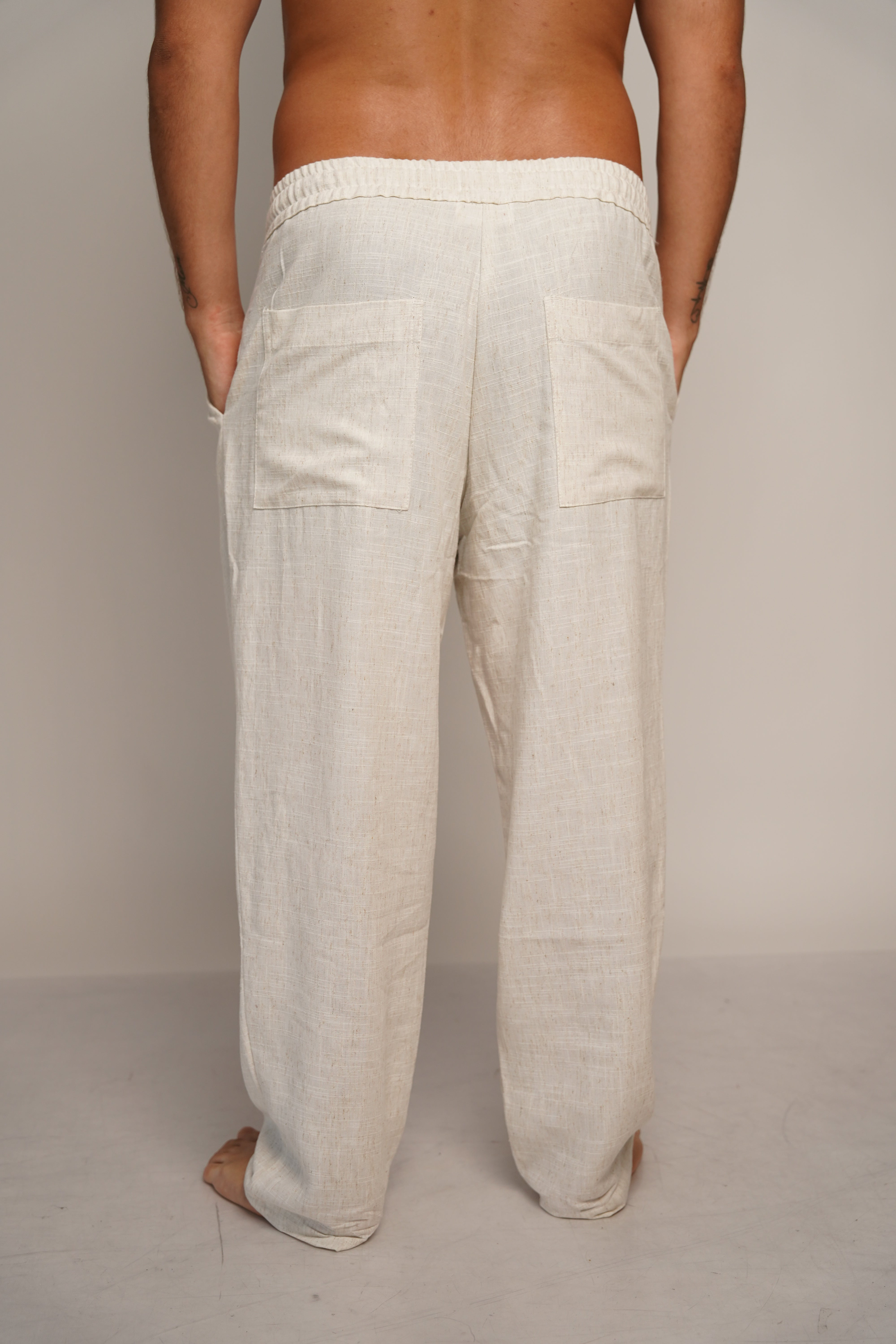 LINEN TROUSERS - WHITE