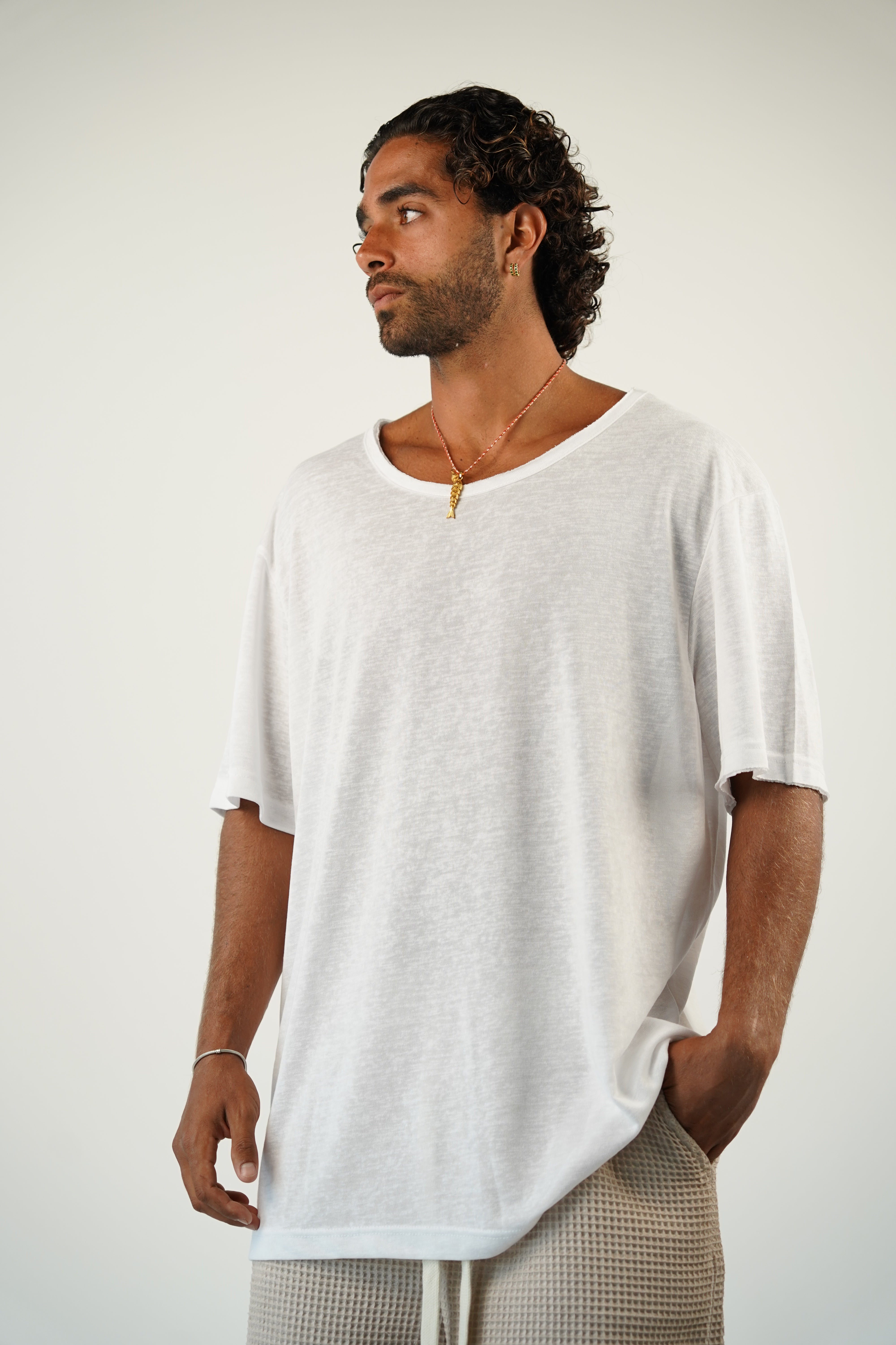 LINEN TEE - WHITE