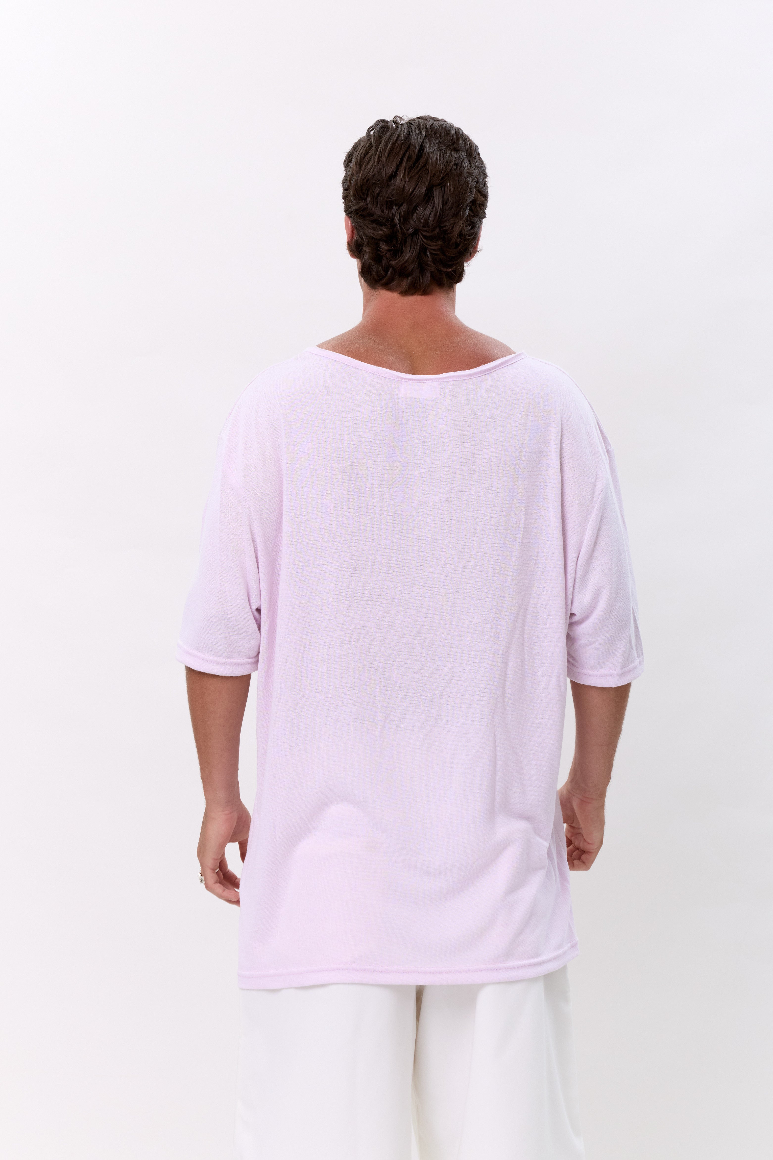 LINEN TEE - BABY PINK