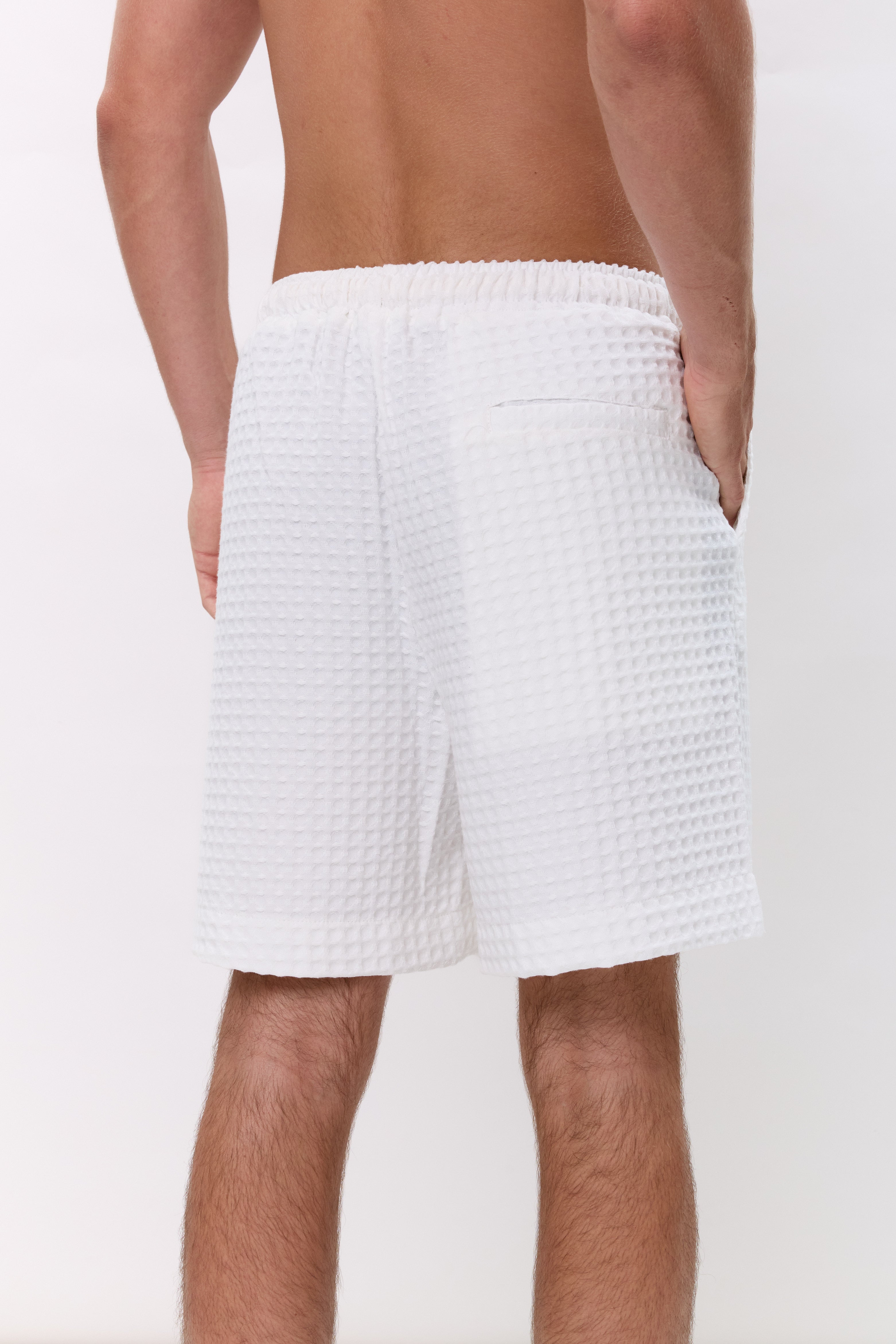 WAFFLE SHORTS - WHITE