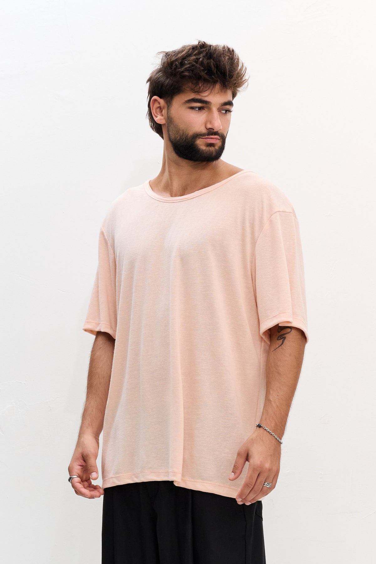 LINEN TEE - BABY PINK