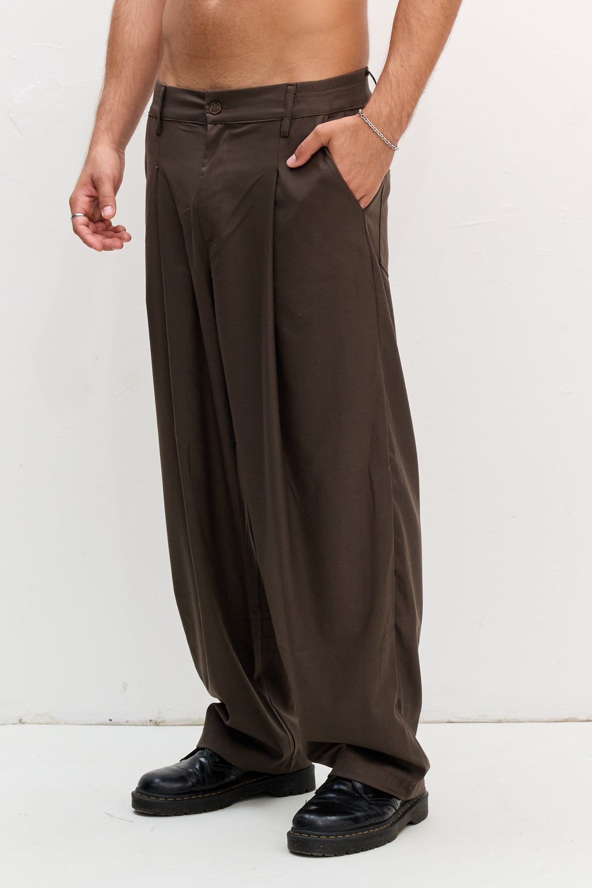 SUIT PANTS - BROWN