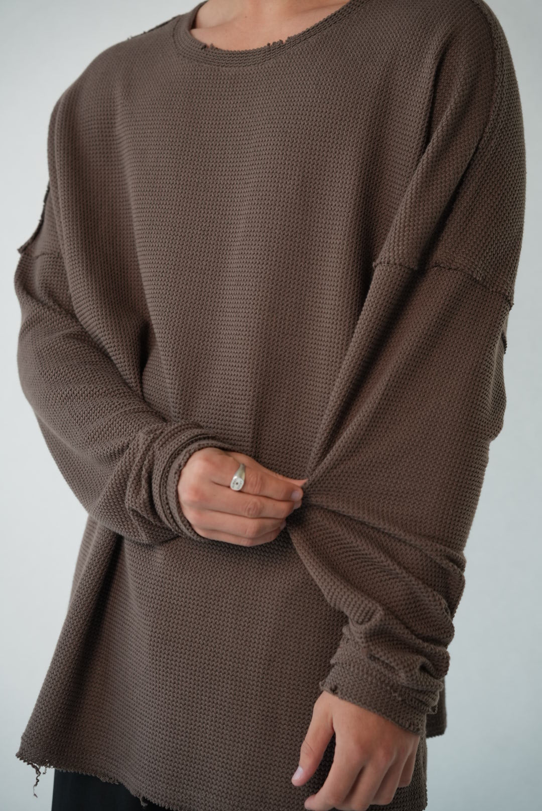 WAFFLE SWEAT - BROWN