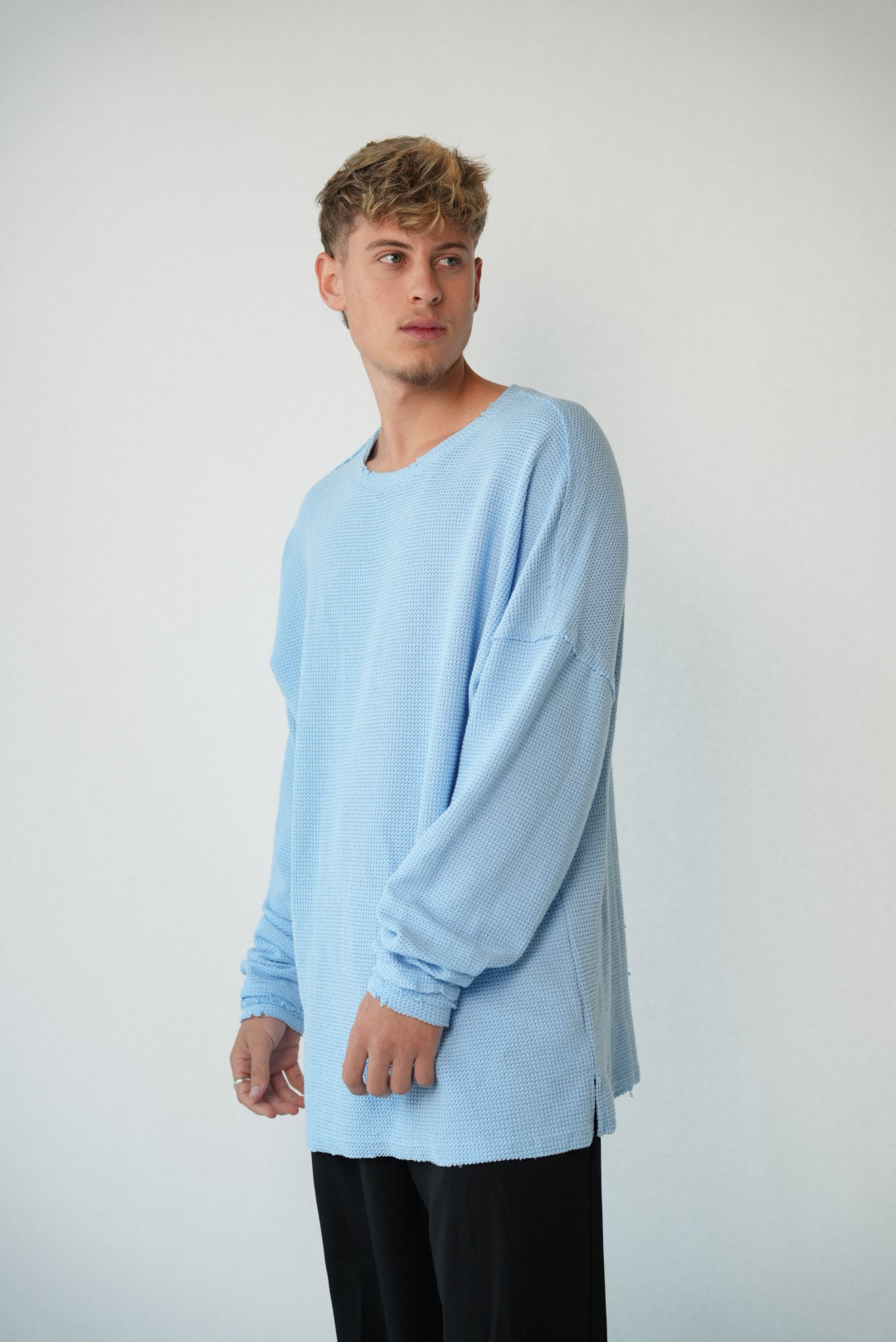 WAFFLE SWEAT - LIGHT BLUE