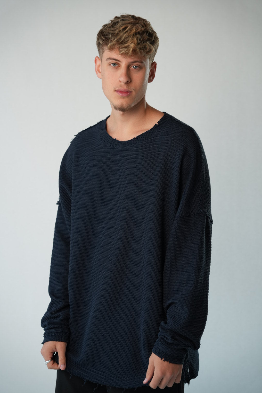 WAFFLE SWEAT - NAVY