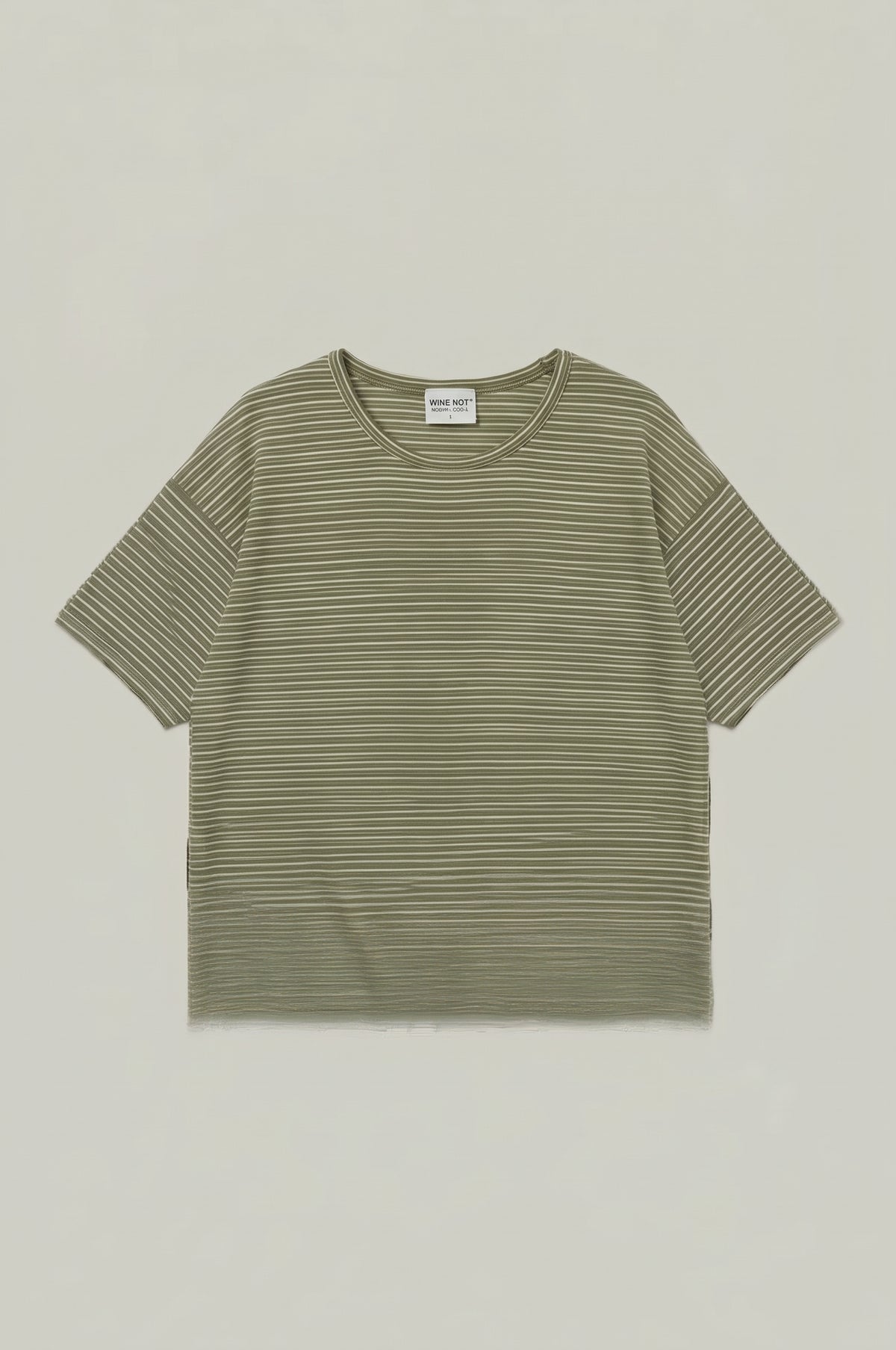 LINEN TEE - OLIVE & WHITE