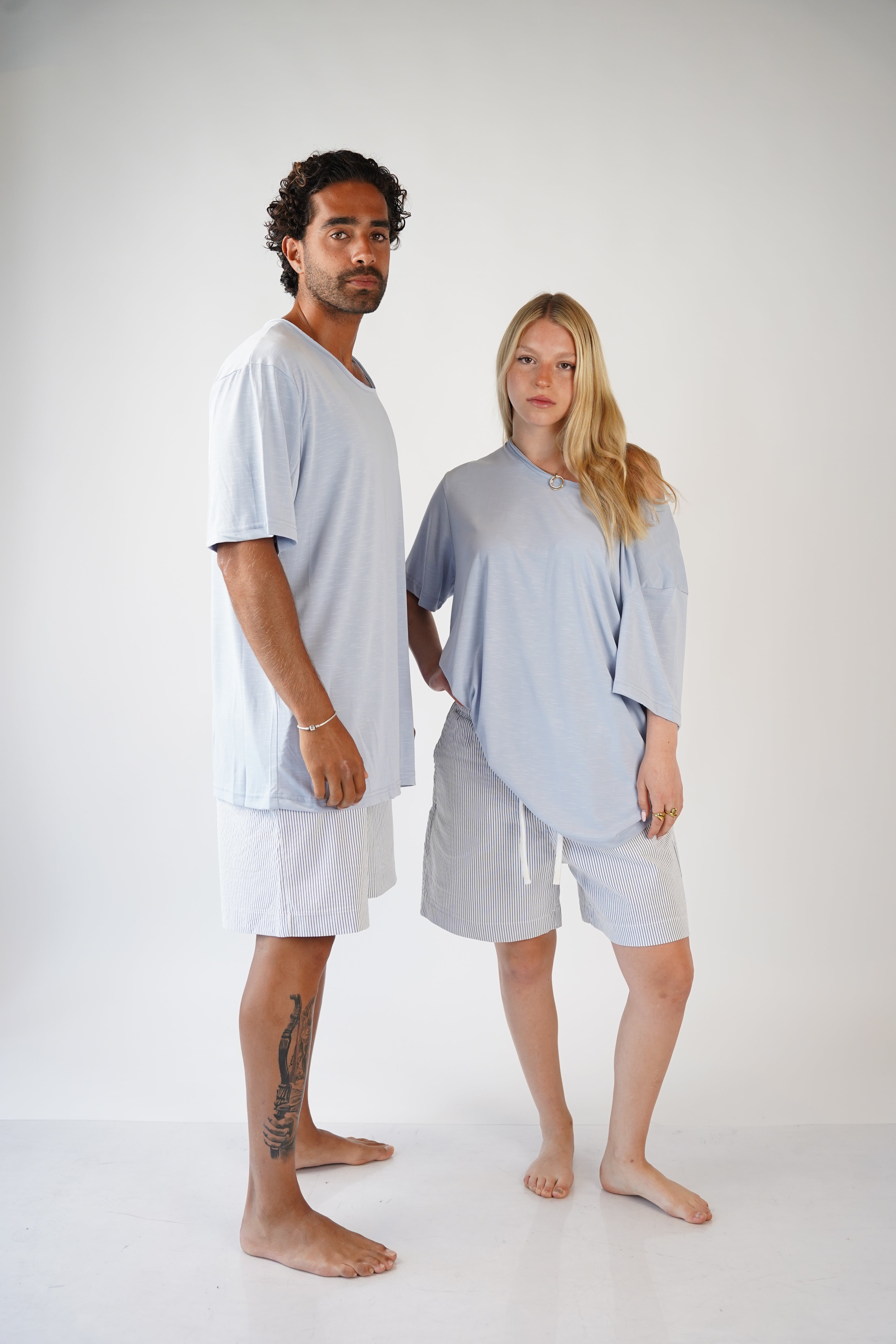 STRIPED SHORTS - BLUE & WHITE