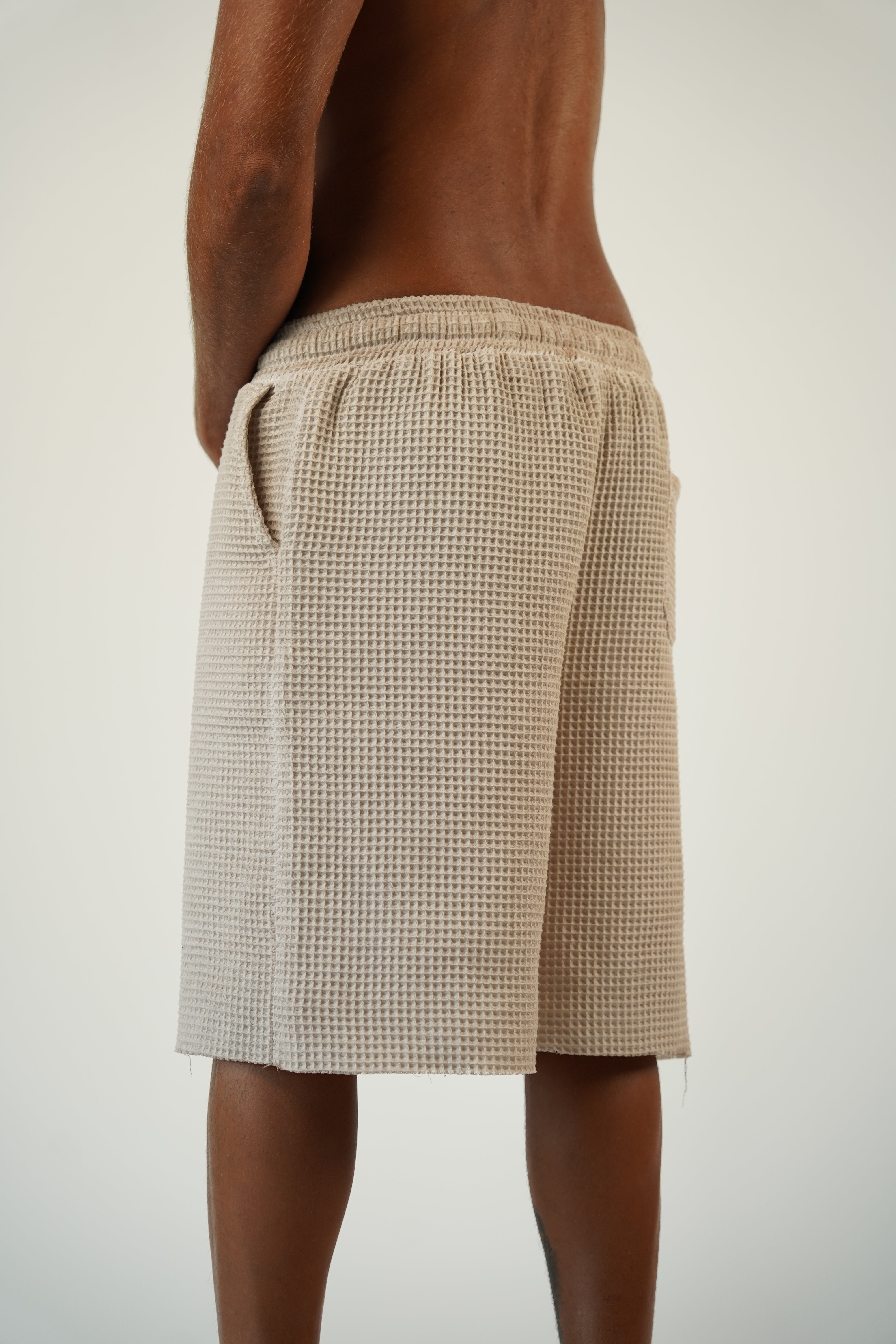WAFFLE SHORTS - BEIGE