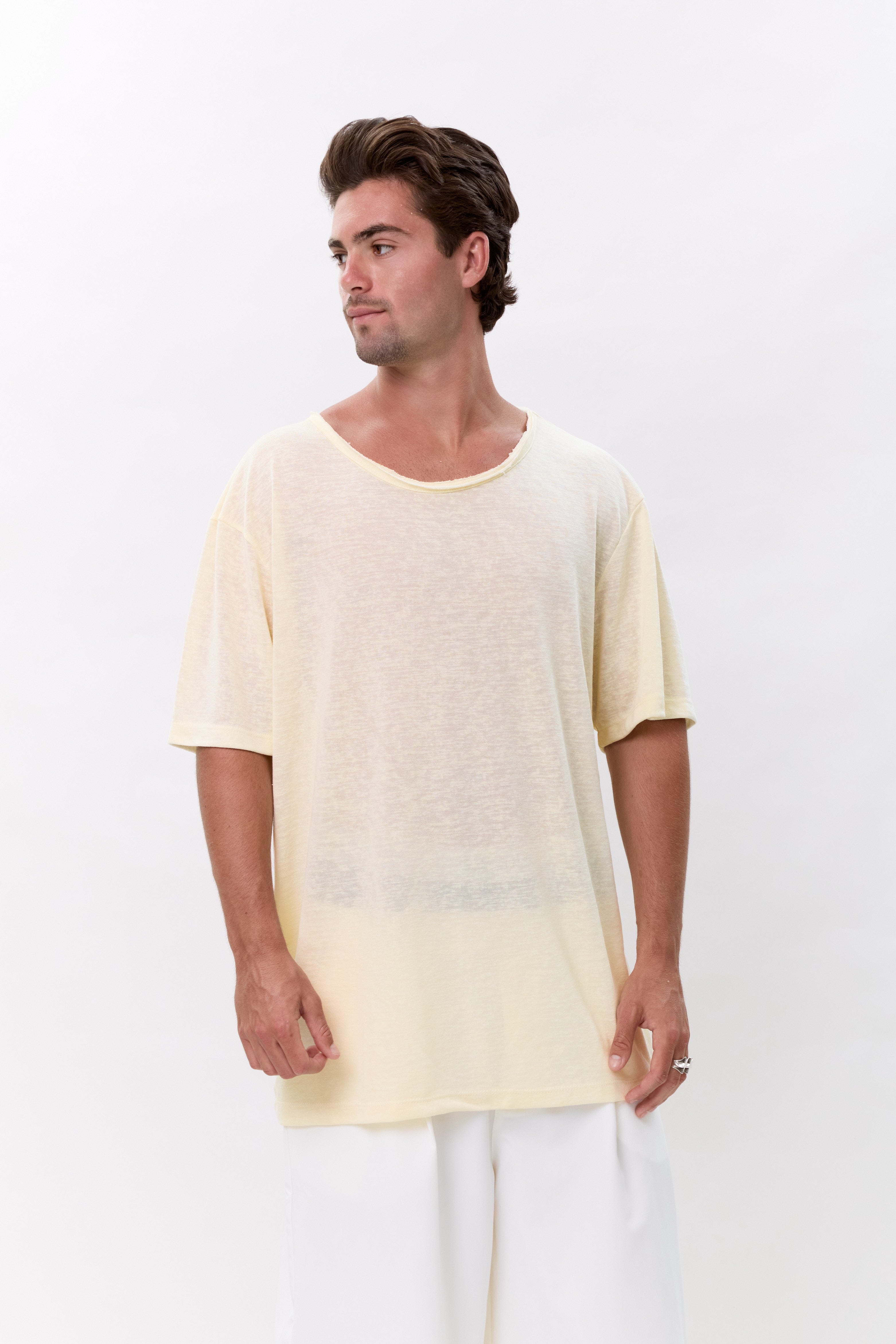 LINEN TEE - LIGHT YELLOW