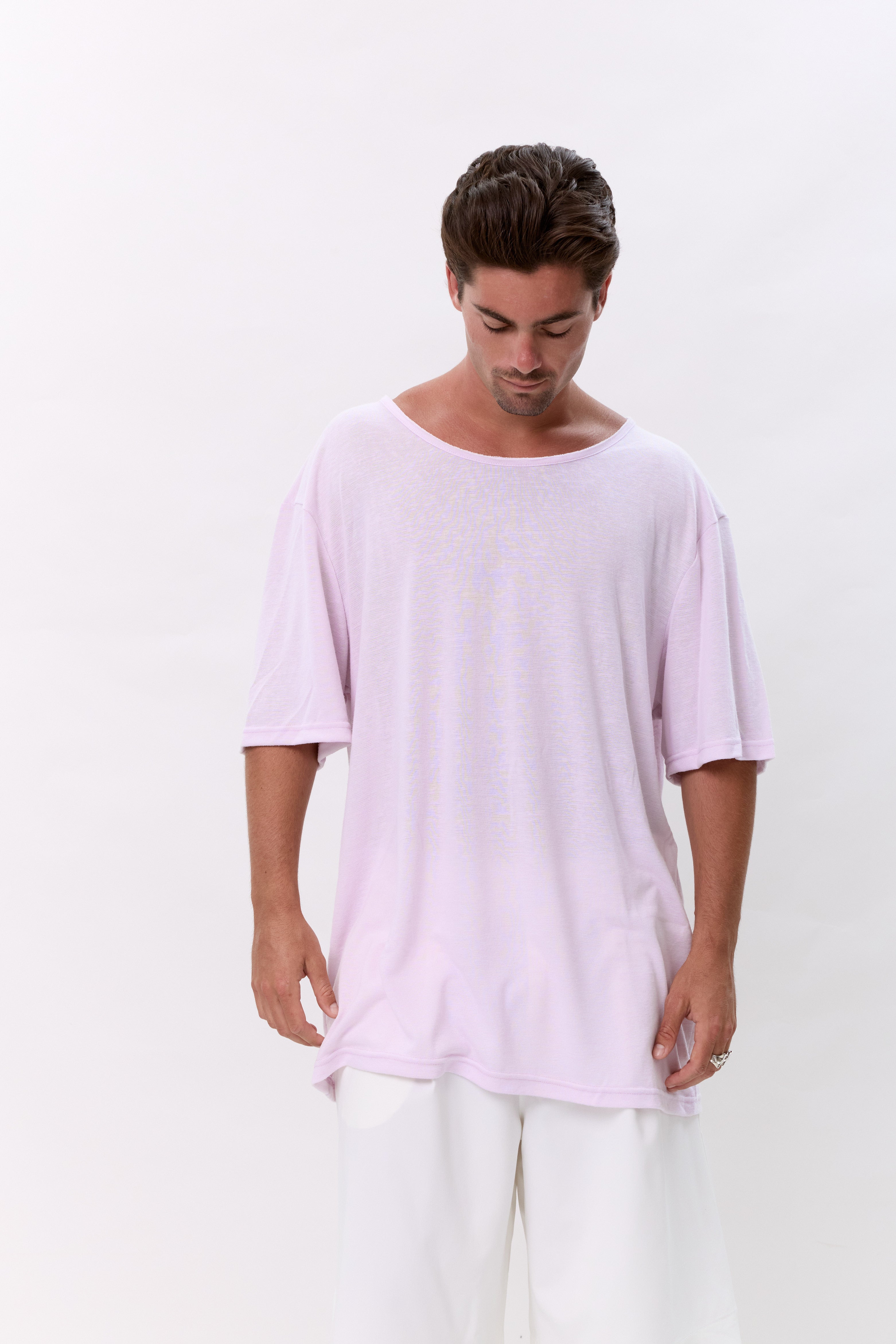 LINEN TEE - BABY PINK