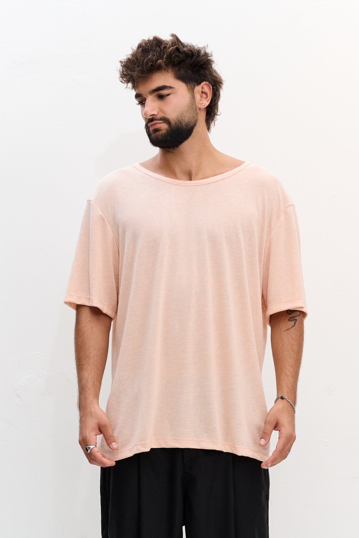 LINEN TEE - BABY PINK
