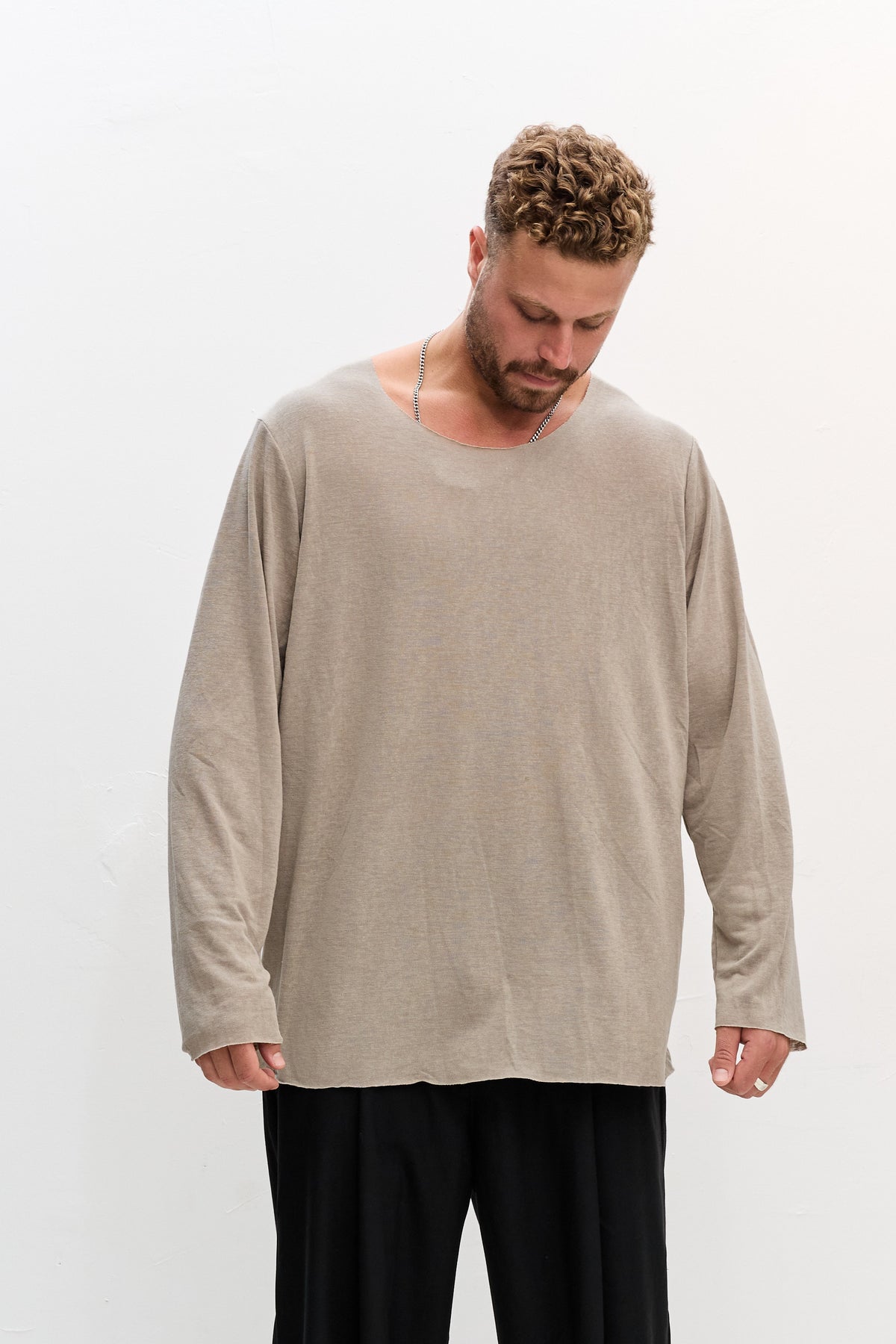 LINEN LONG - LIGHT BROWN
