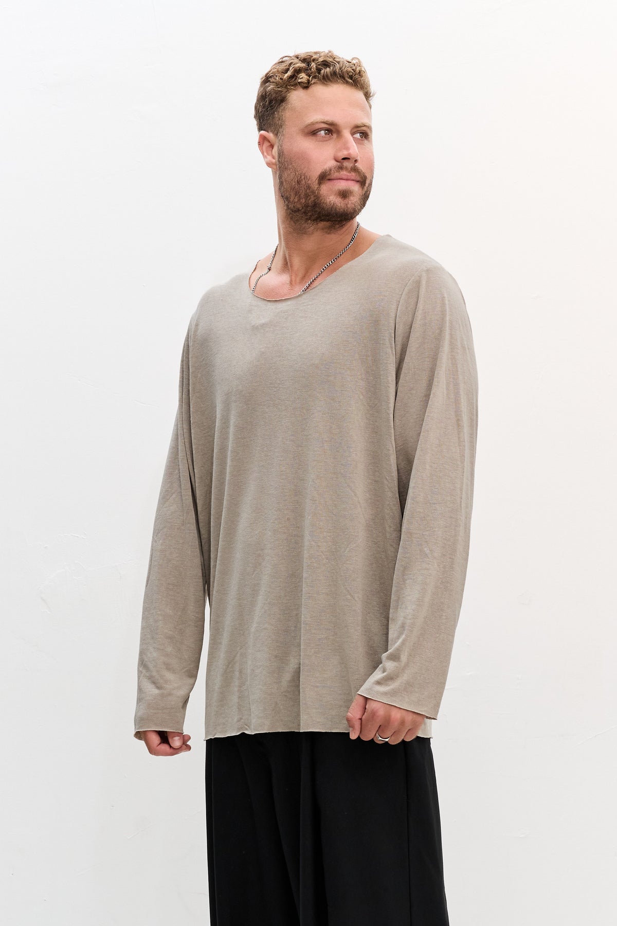 LINEN LONG - LIGHT BROWN