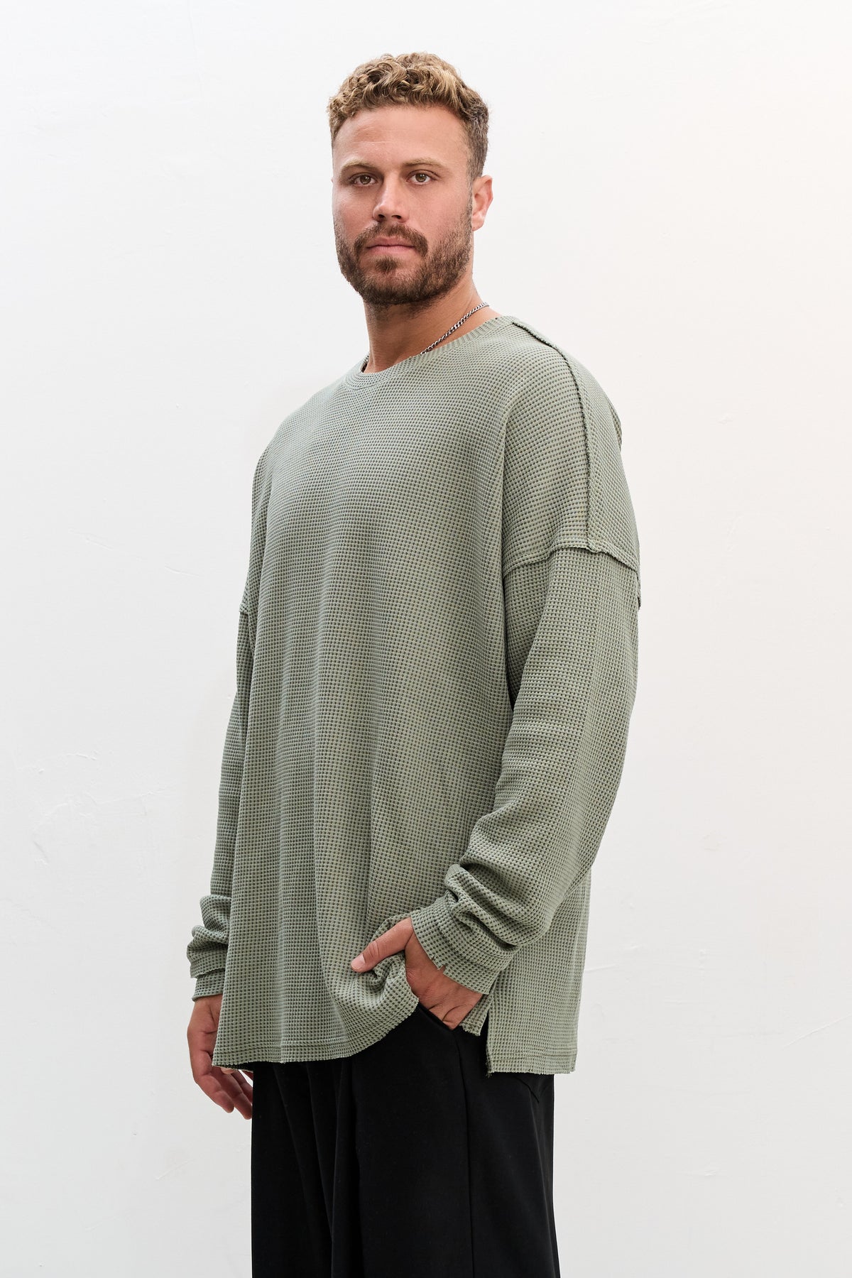 WAFFLE SWEAT - GREEN