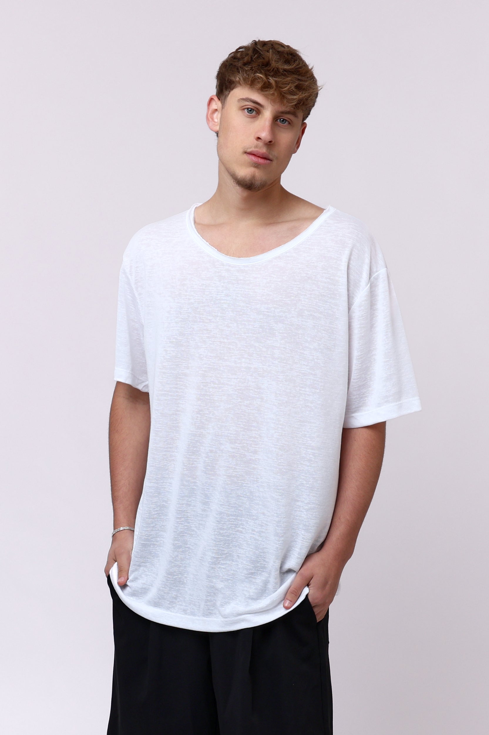 LINEN TEE - WHITE