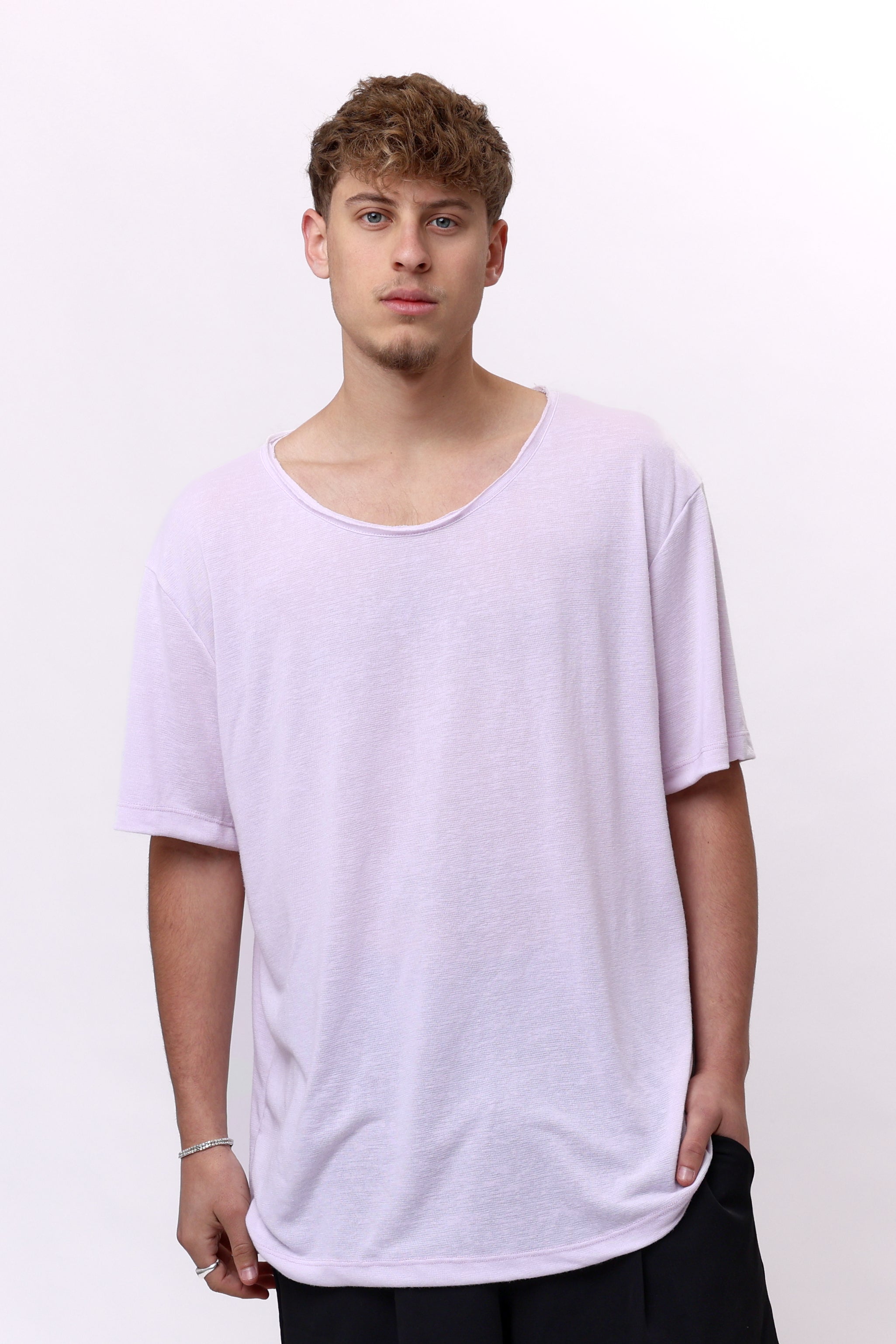 LINEN TEE - BABY PINK