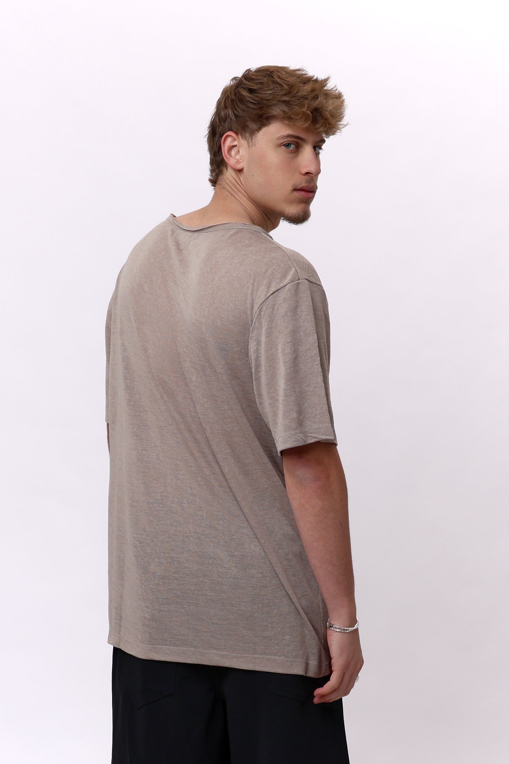 LINEN TEE - BEIGE