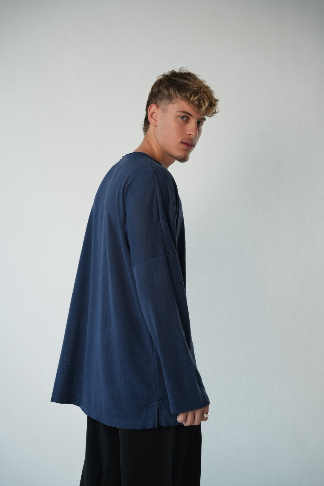 LINEN LONG - NAVY