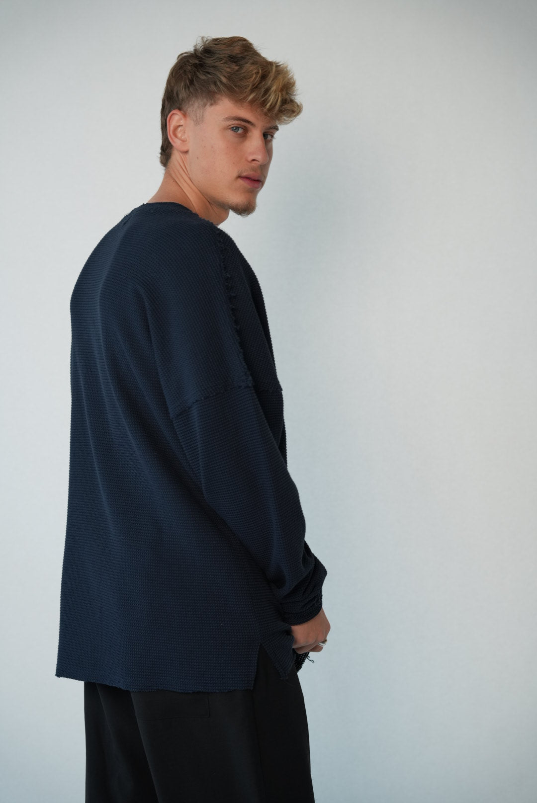 WAFFLE SWEAT - NAVY